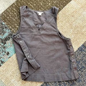 Caslon Linen Tank Top Sz M - Button Side Detail - Staple Piece